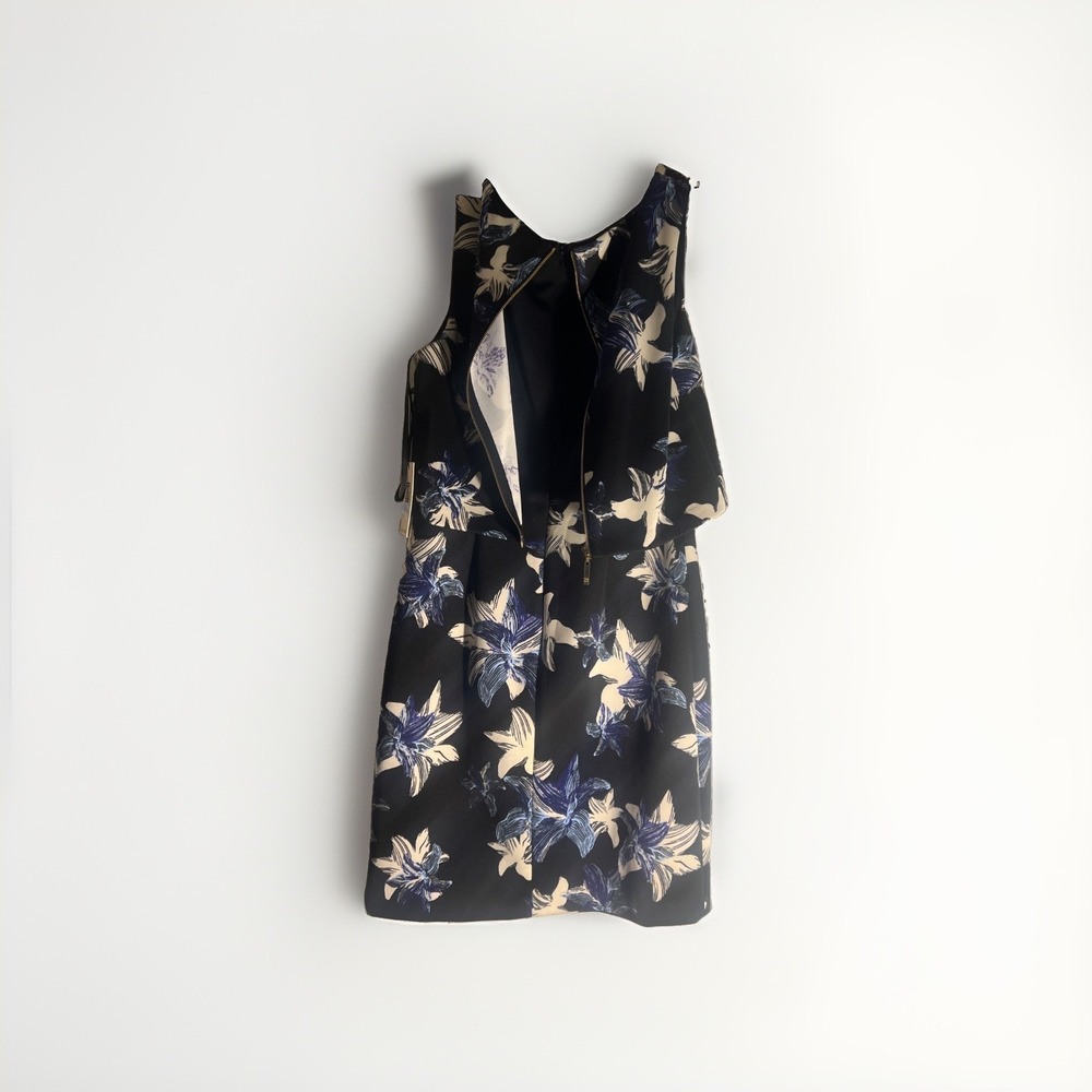 Ivanka Trump Ready-To-Wear Size 6 Dark Navy , Cornflower Blue And White Floral - Picture 4 of 8